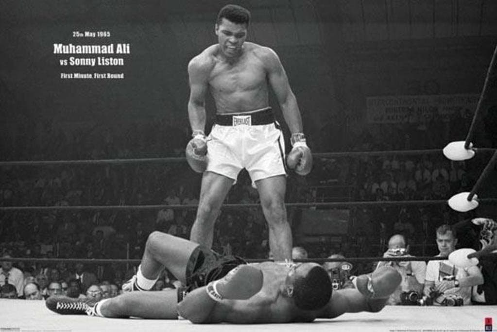 Muhammad Ali vs Liston First Minute Round Knockout Fight Boxing Photo Sports (Poster, 36x24 inches)