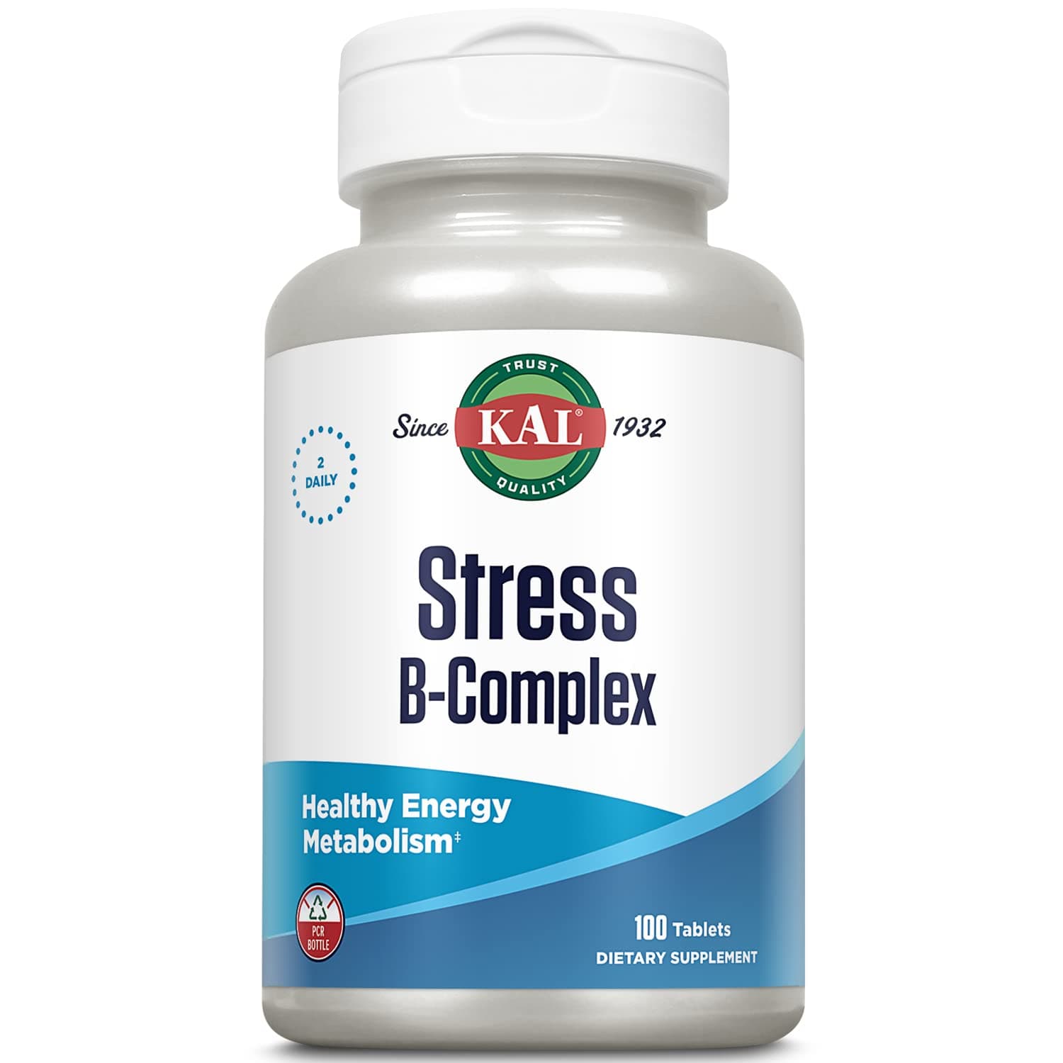 Stress B Complex Vitamin Supplement, Vitamin B Complex for Energy, Stress, Red Blood Cell Formation and Immune Support, with Vitamin B12, B6 and Folic Acid, 60-Day Guarantee, 50 Serv, 100 Tablets