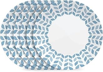 Global Collection Vitrelle 6-Piece Dinner Plate Set, Triple Layer Recycled Glass, Lightweight Eco-Friendly Round 10-1/4-Inch Plates Set, Northern Pines