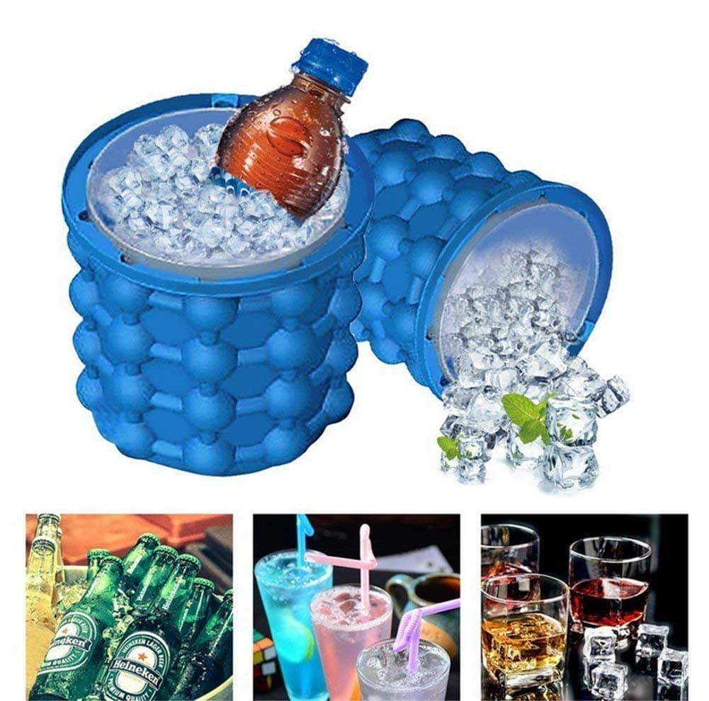 HEMJEX Ice Cube Maker | The Innovation Space Saving Ice Cube Maker | Bucket Revolutionary Space Saving Ice-Ball Makers for Home, Party and Picnic
