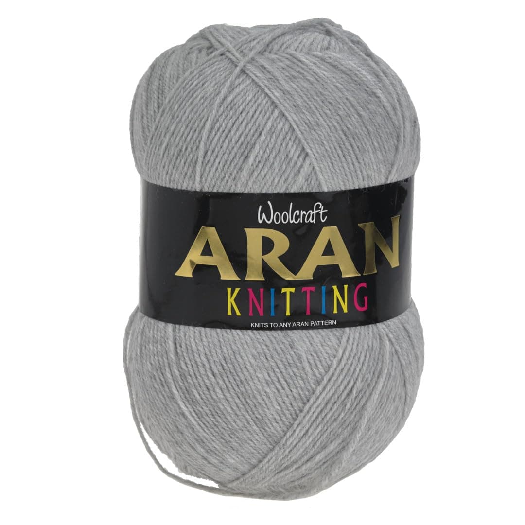 Aran 400g with Wool,Woolcraft Yarn, 30 Colour's (Silver 821)