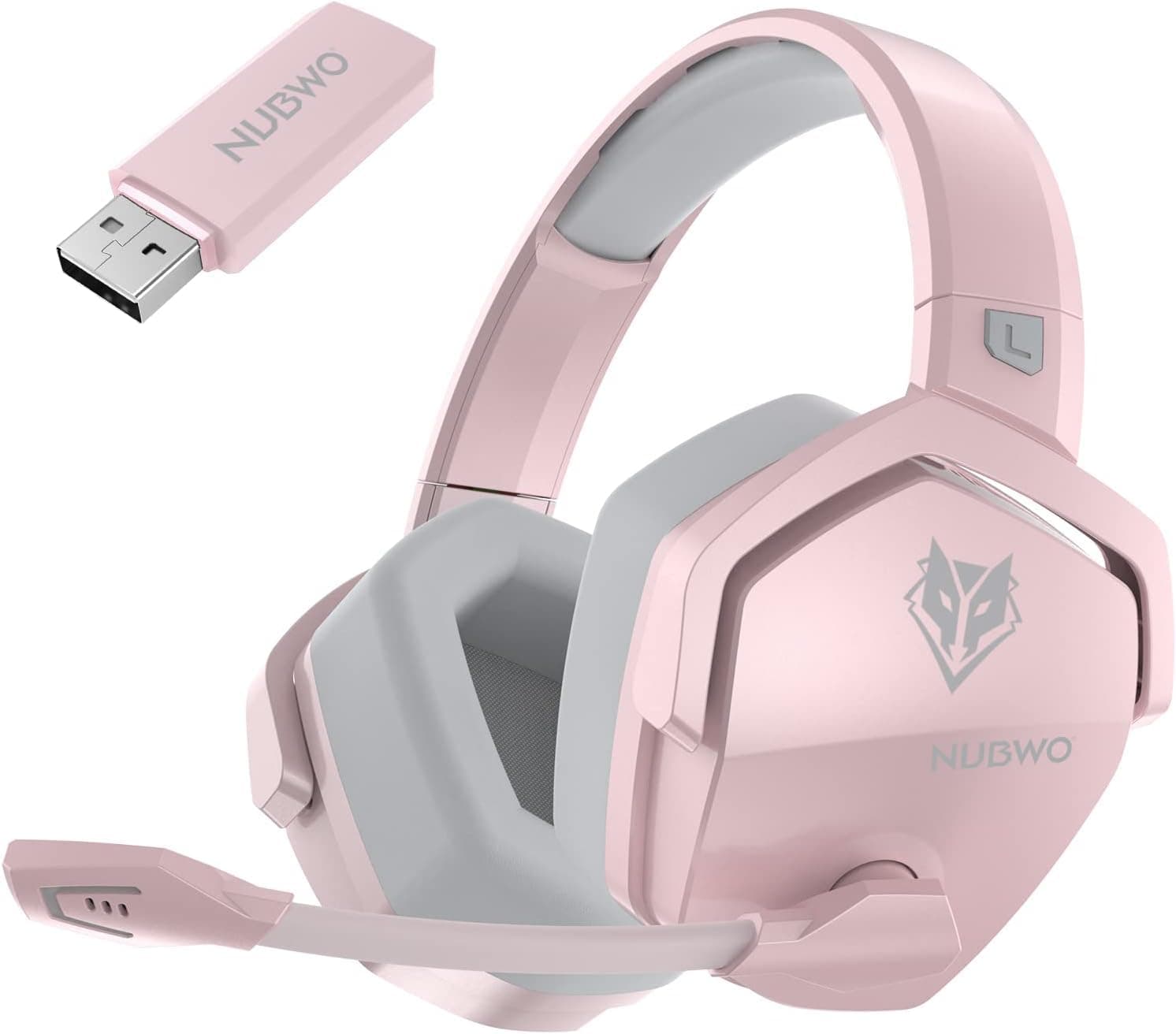 G06 Dual Wireless Gaming Headset with Microphone for PS5, PS4, PC, Mobile, Switch: 2.4GHz Wireless + Bluetooth - 100 Hr Battery - 50mm Drivers - Pink