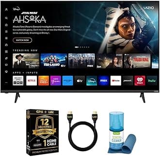Vizio 4K UHD LED Smart TV Bundle – HDR10+, VRR, Bluetooth, Alexa Compatible, Voice Remote with UAX HDMI Cable, 12-Month CPS Protection and Screen Cleaner with Microfiber Cloth. (55, Inches)