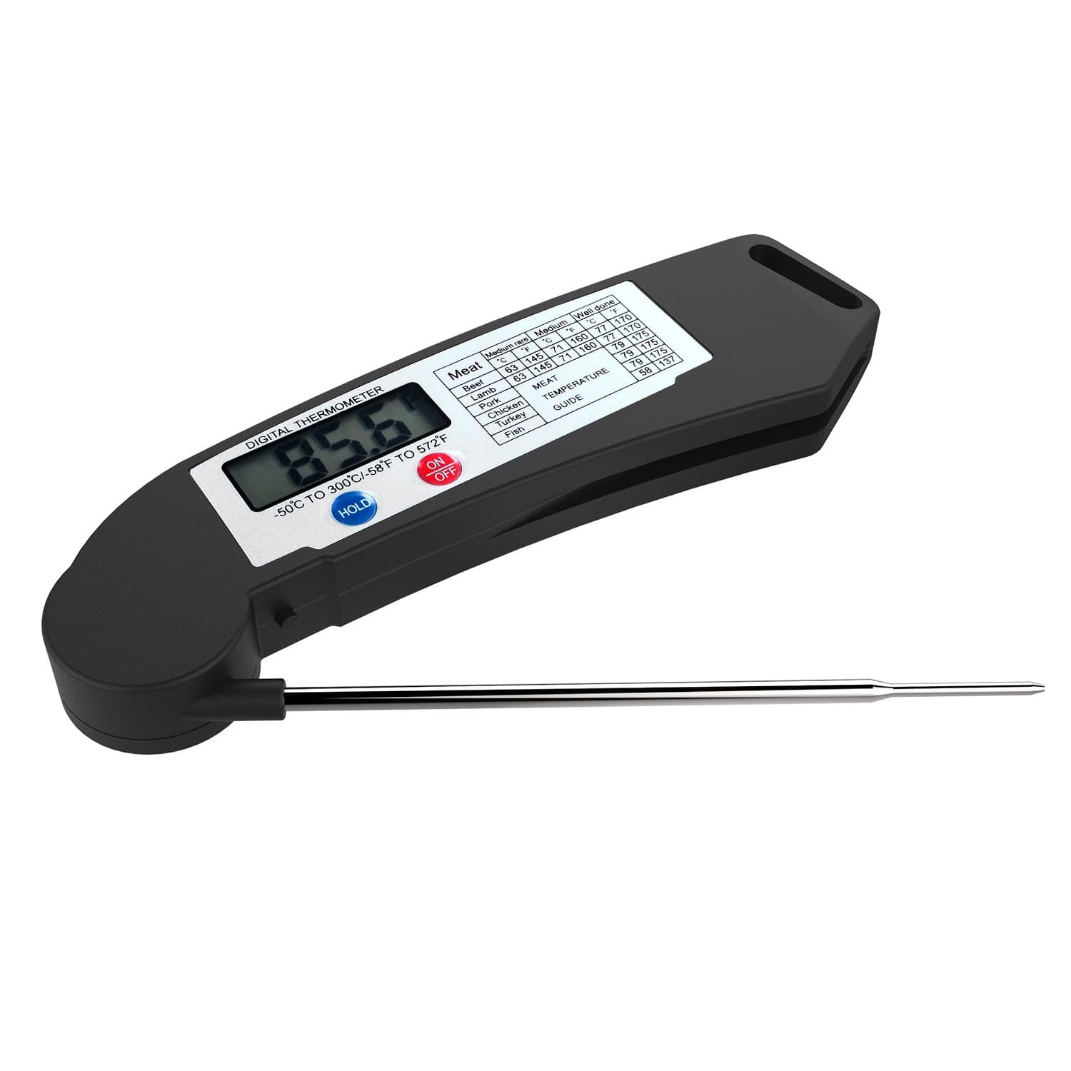 Stainless Steel Instant Read Probe 4 Seconds Folding Digital Cooking Thermometer Kitchen Meat Patisserie Chocolate Temperature Display