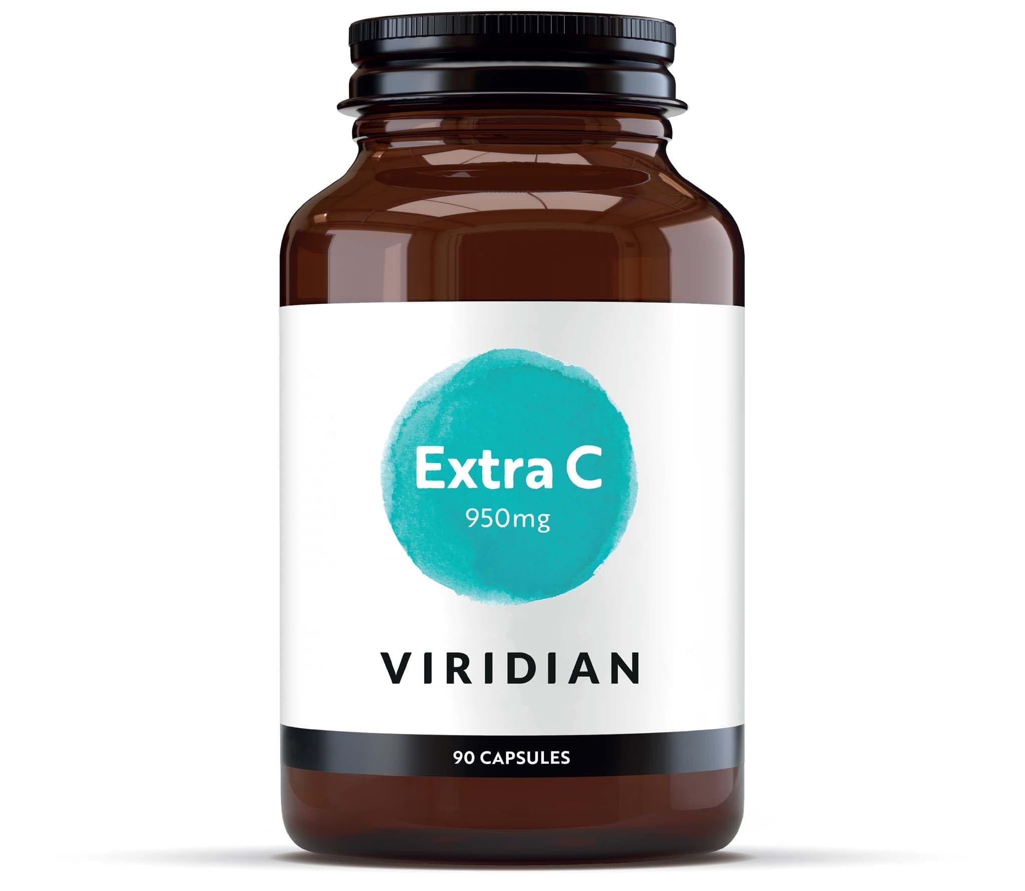 Viridian - Extra C 950mg - 90 Caps | High Potency Vitamin C | Enhanced Absorption & Retention | Supports Immune Function | Normal Functioning of Skin, Teeth & Bones | Nutritionist Formulated