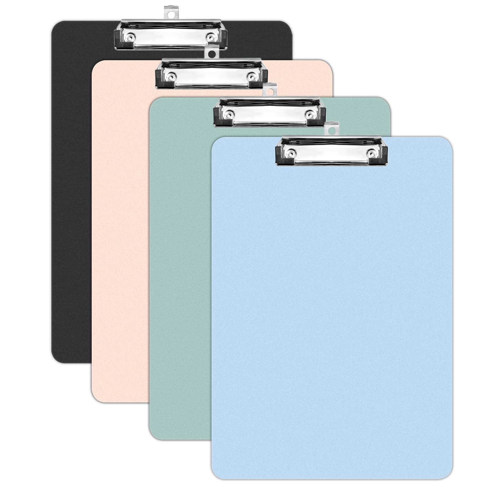 Clipboards 4 Pack Plastic Clipboards Letter Size, Durable Clipboard with Low Profile Metal Clip for Classroom Office Teachers Students Nurses