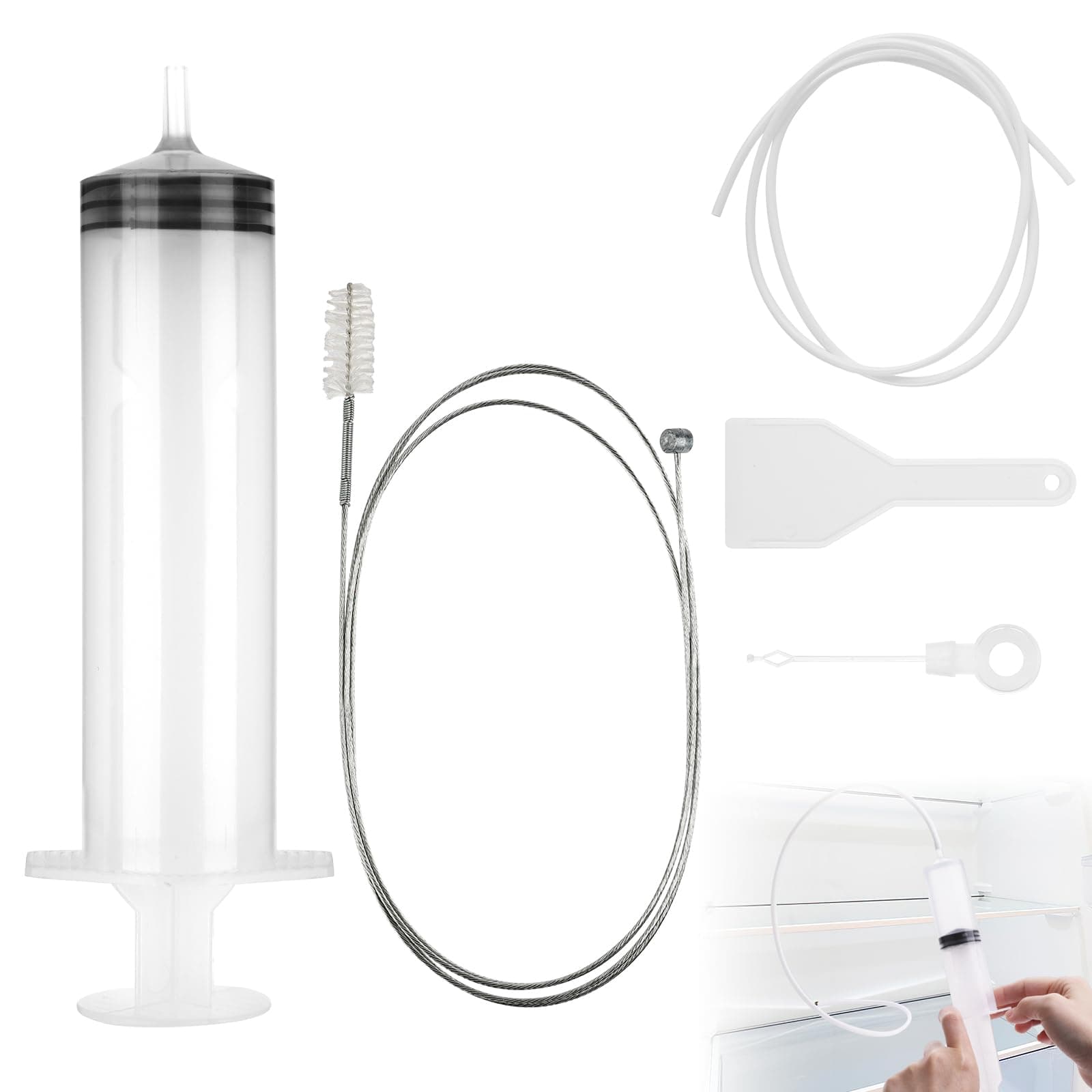 – Fridge Drain Hole Cleaning Tool - Vaktop 5PCS Fridge Cleaner, Drain Pipe Cleaning Brush, Reusable Refrigerator Drain Dredging Tool Kit - for Refrigerator Cleaning, Kitchen Drain Hole Remover