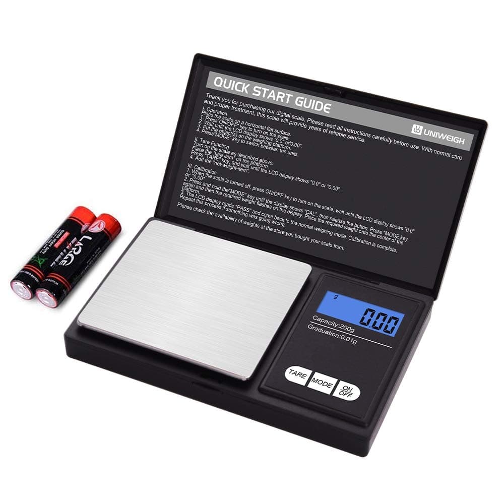 Gram Scale,200 gx0.01 g(7.05 oz x 0.001 oz) Digital Pocket Scale,Electronic Smart Weigh Scale,Portable Small Jewelry Scale Grams and Ounces,Mini Scale with LCD Display,Tare (UA200)