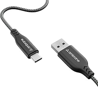 - Ambrane Type C Cable 3A Fast Charging 1M Braided Cable for Iphone Smartphones, Tablets, Laptops & other Type C devices, 480Mbps Data Sync, Quick Charge 3.0 (RCT 10, Black)