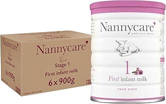 Nannycare Goat Baby Formula – Stage 1 (from Birth) First Infant Milk. Baby Milk Powder for nutritionally Complete Combination or Bottle Feeding – 900g (Pack of 6)