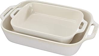 Ceramics Rectangular Baking Dish Set, 2-piece, Rustic Ivory