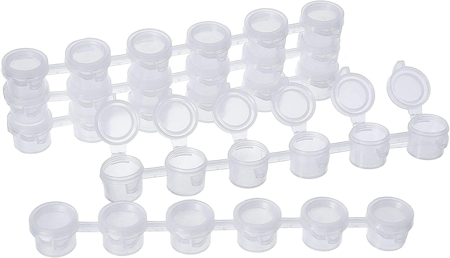 Acrylic Paint Pots Empty Strips - 150 3Ml/ 0.1Oz Mini Pot Pod Arts Crafts Plastic Storage Containers For Schools, Summer Camps, Birthdays (6 Cups/Strips, 25 Strips)