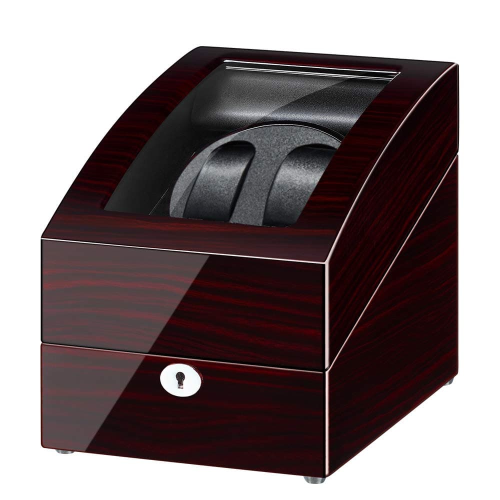 JQUEEN Automatic Double Watch Winder with 3 storages (Brown(BK))