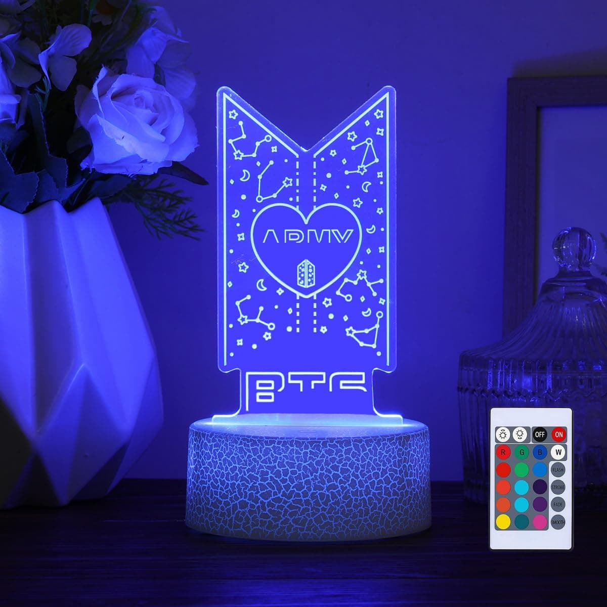 Bangtan Boys LED Night Light & 16 Colors Touch Adjustable Night Light Bedroom Decor for Army Fans Gifts
