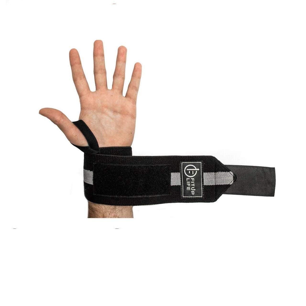Black Grey Gym Wrist Support (One Pair) with Non Slip Grip (Imported)