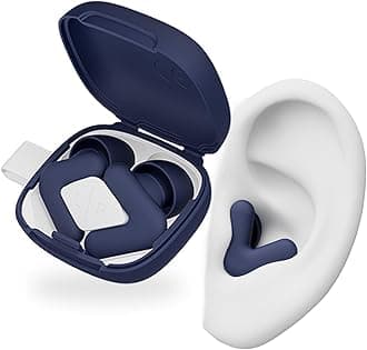 Alpine Silence Earplugs for Sleep, Focus & Travel - V-Shape Fit & Soft Oval Tips – 4 Sizes XS/S/M/L - Comfortable, Reusable Hearing Protection - 22dB – Midnight Blue