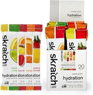 SKRATCH Labs Sport Hydration Drink Mix, Variety Pack (4 of Each Flavor) - Natural, Electrolyte Powder Developed for Athletes and Sports Performance, Gluten Free, Vegan, Kosher