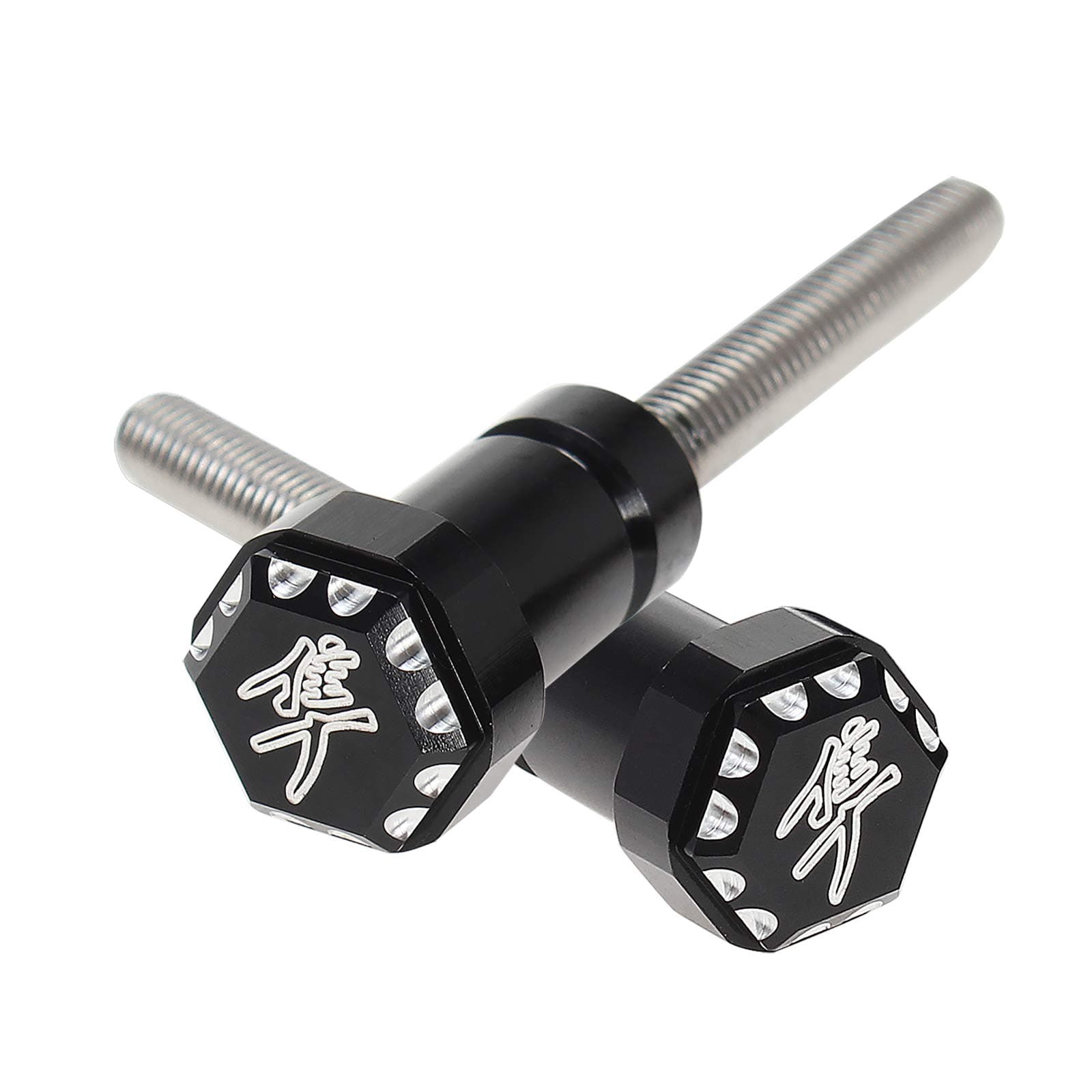 Front Seat Thumb Screws Bolts, Mount Screw Cap Compatible with Suzuki GSX1300R Hayabusa 1999-2007 (2 PCS,Black)