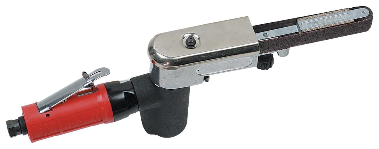 Dynabrade 18100 Autobrade Red Auto File II Abrasive Belt Tool, 0.5 HP, 7 Degree Offset, 20000 RPM, Front Exhaust, 11206 Contact Arm