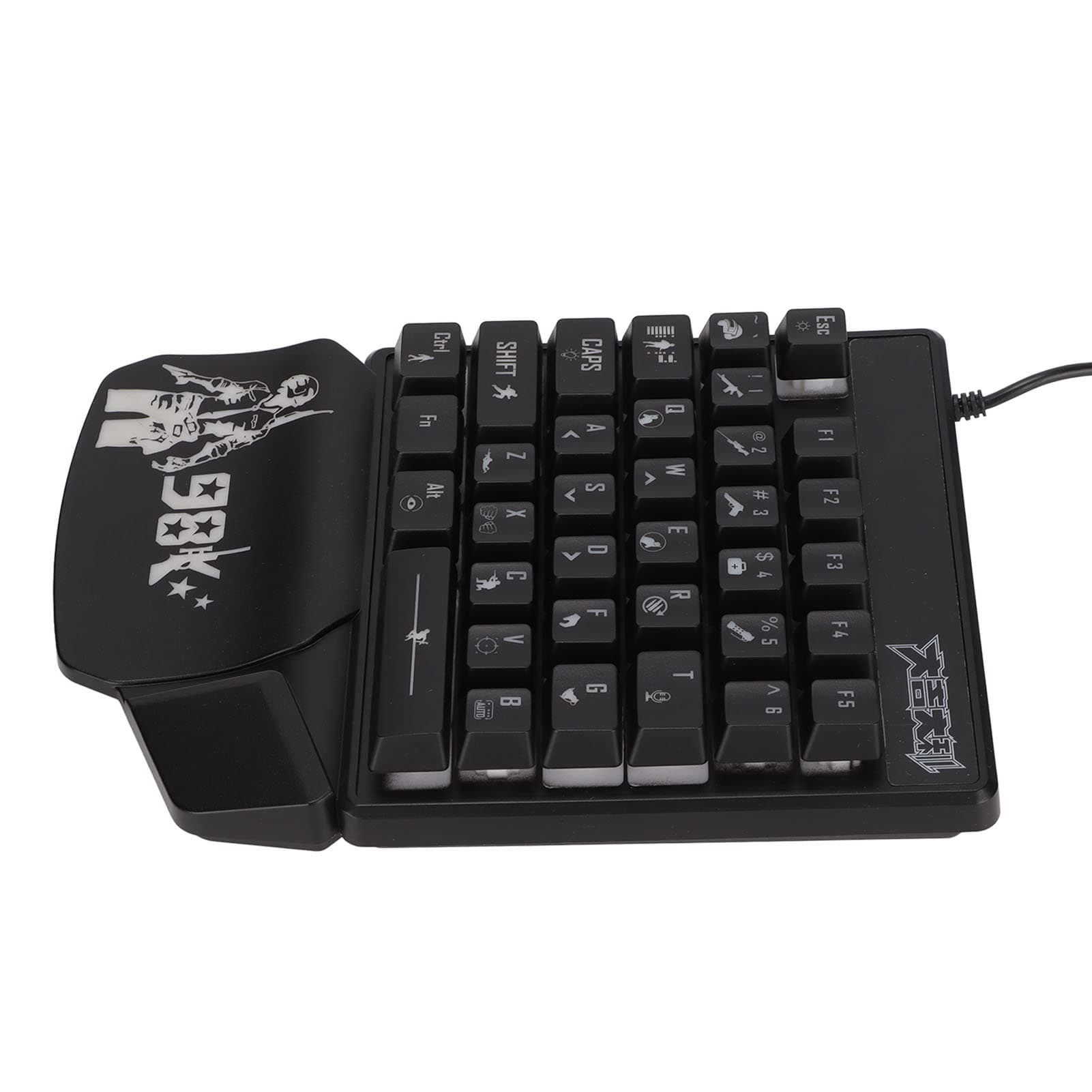 One Hand Gaming Keyboard 35 Keys One Hand Keyboard Ergonomic Design Free Black Controller for Computer E-Sports Games