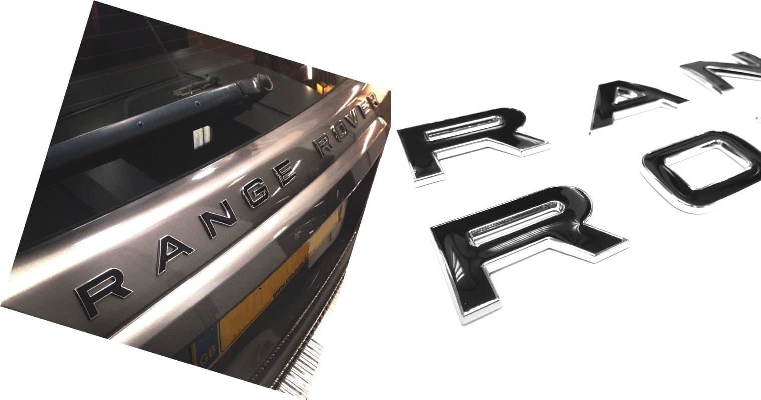 RRL506BL-CH - Black and Chrome Lettering - RANGE ROVER (For Bonnet or Tailgate)