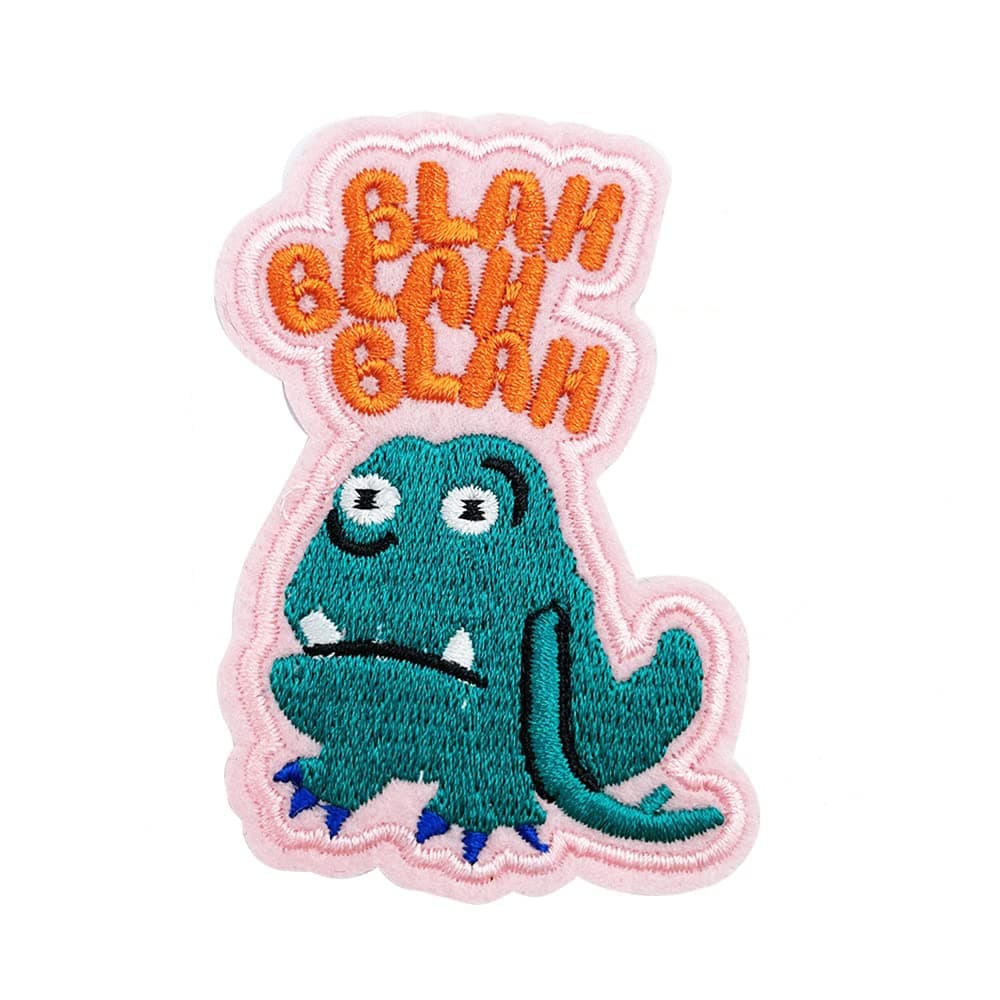 Iron On Patches, BLAH BLAH BLAH Embroidered Patch, Funny Slogan Joker Monster Badge Sew On Emblem Applique DIY Accessories for Vest Jackets, Clothes, Shirts, Hats, Backbags, Pants & Jeans.