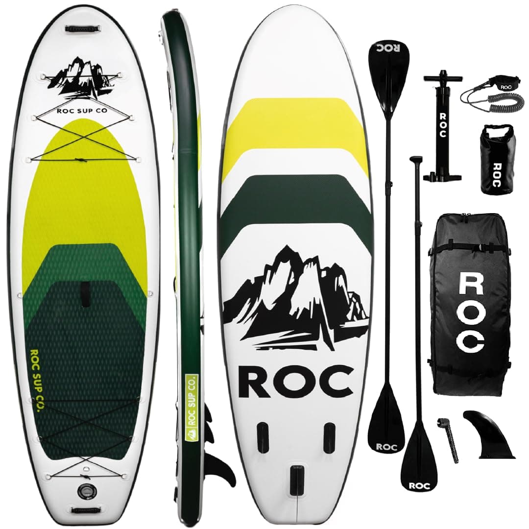 Roc Inflatable Stand Up Paddle Board 10' 6" with Premium SUP Paddle Board Accessories, Wide Stable Design, Non-Slip Comfort Deck for Youth & Adults