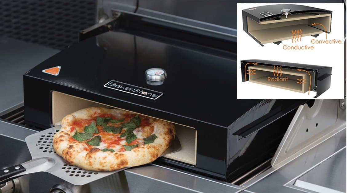 Bakerstone Pizza Oven Sits on your Gas BBQ Large 14" Ceramic Stone Baking Pizzer