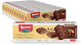 Patisserie Dark Hazelnut 12 Chocolate Covered Premium Wafer Fingers, Indulgent Snack, Perfect to Share, Nothing Artificial, 3.53oz