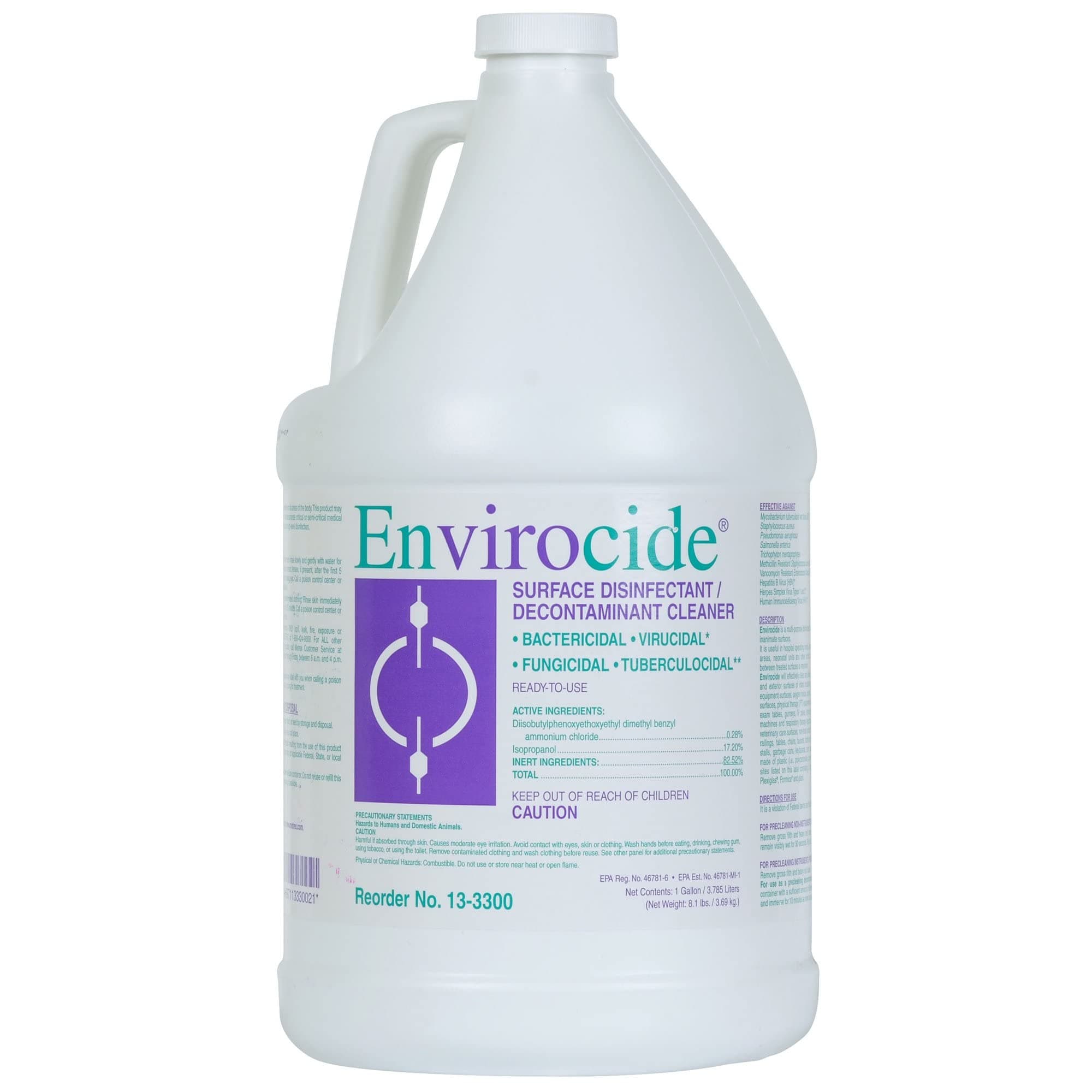 Envirocide Surface Disinfectant Cleaner Liquid 1 gal. Jug Alcohol Scent 1 Ct 13-3300