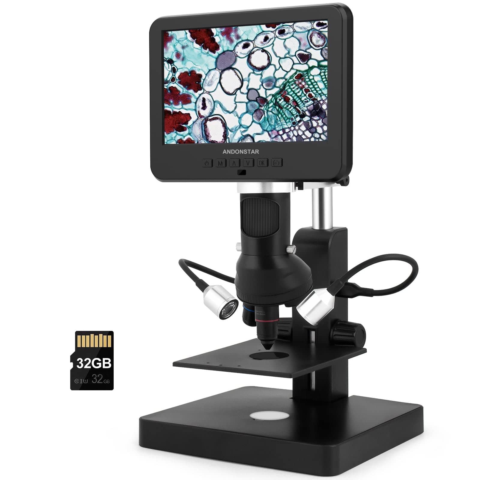 AD246SP 4000X UHD 2160P HDMI Digital Microscope for Biological Microscope Kit, PCB Soldering Soldering Microscope for Phone Watch Repairing