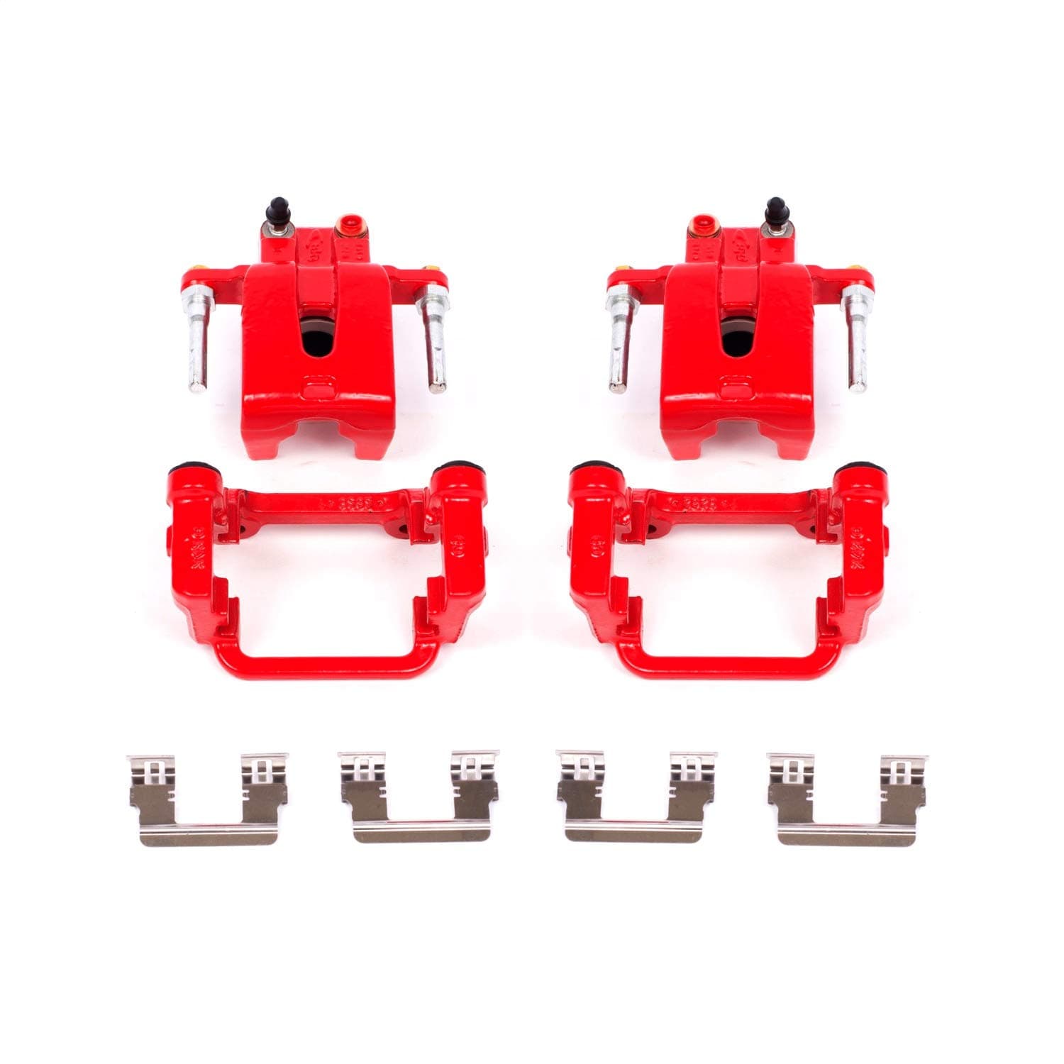 Power Stop S4992 Rear Red Powder Coated Calipers Pair For Chrysler 300 | Dodge Challenger Charger Magnum [Application Specific]