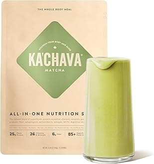 Ka'Chava All-In-One Nutrition Shake Blend, 85+ Superfoods & Nutrients, Meal Replacement, Greens Plant-Based Superfood Powder Protein Drink, Digestive Enzymes & Probiotics, Vegan Dairy Gluten Free, 2lb