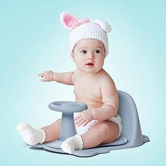 Baybee Ergo Baby Bather for Newborn Baby Bath Seat Chair for Bath Tub with Removable Tray, Soft Cushion Seat, Anti-Slip Bathing Chair for Baby with Backrest, Bather for Baby for 0-6 Months (Blue)