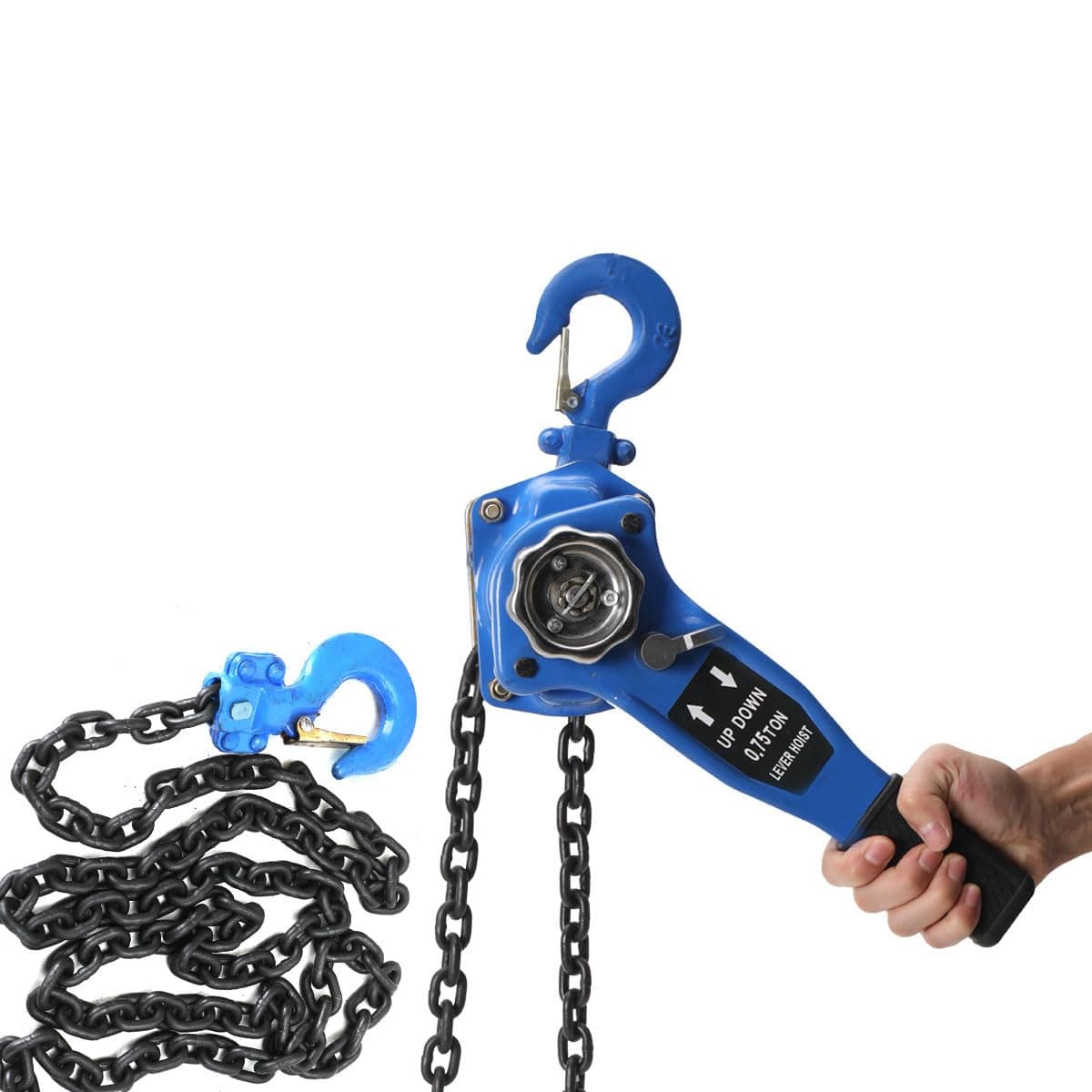 ECUTEE Manual Chain Hoist Lever Block Come Along Puller Ratchet Type Tool, 0.75Ton 1653lbs Capacity 9.8FT Chain Length, Lift Chain Hoist for Garage Warehouse Factory Dock Lifting Pulling Transport