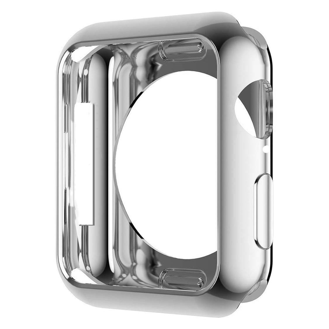 Soft Case for Apple Watch Series 9 8 7 45mm /Series 6 5 4 Se 44mm Case, Soft TPU Plated Cover Scratch-Proof Protective Iwatch Bumper [No Front Screen Protector] (Shiny Silver, 44mm/45mm)