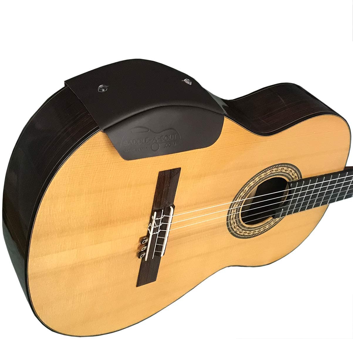 Genuine Leather Armrest for Acoustic and Classical Guitar (SMALL, Dark Brown)