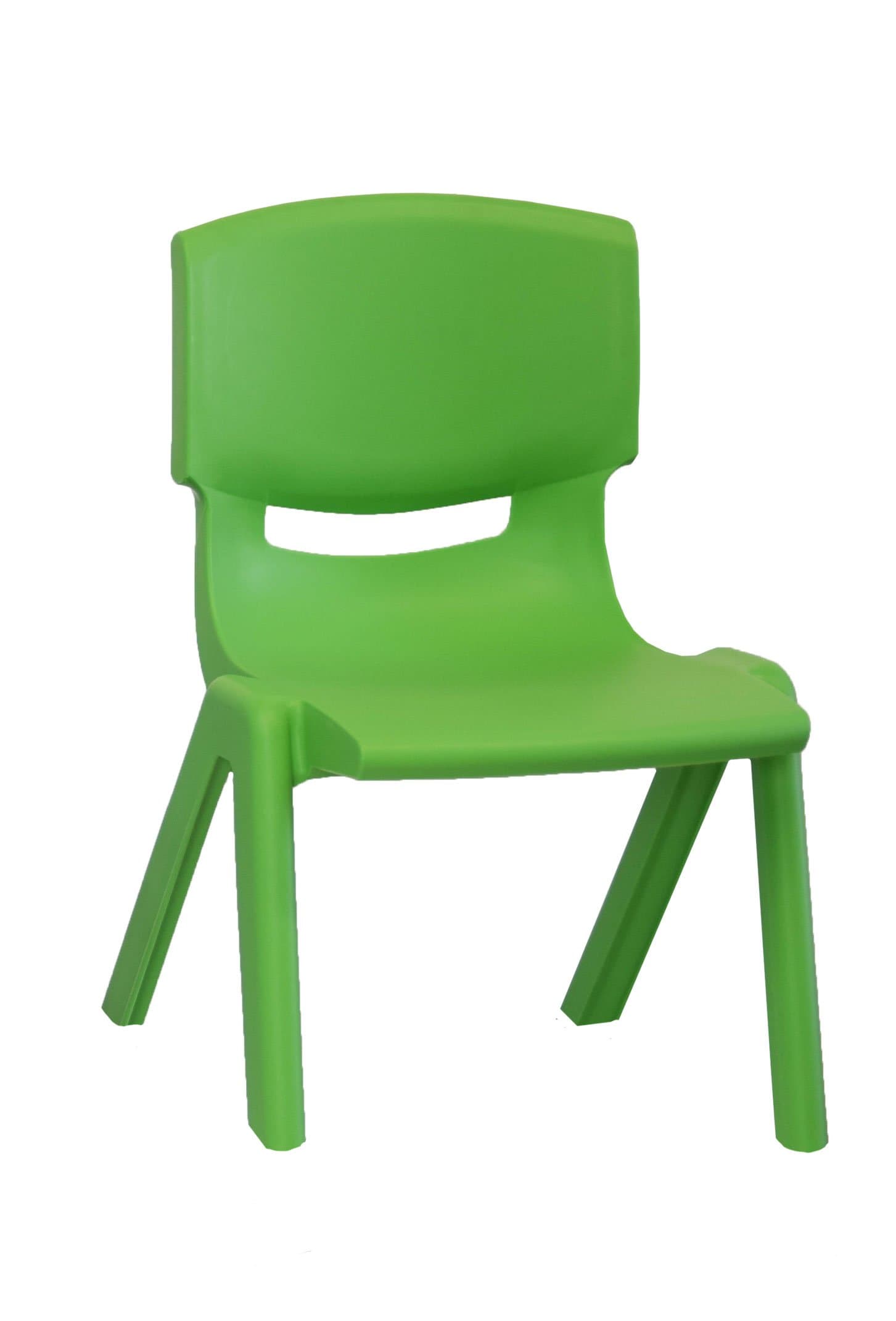 FXV Solid Plastic Chair, Green, Carton of 8