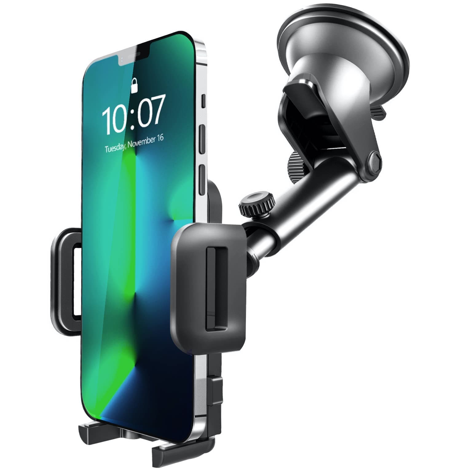 Car Phone Holder, 2022 GVTECH Dashboard Windscreen Car Phone Mount, Universal Car Cradle 360° Rotatable Extendable Arm One Button Release stand for iPhone 14 13 12 11 Pro Max XS Xr, Samsung S22, S21