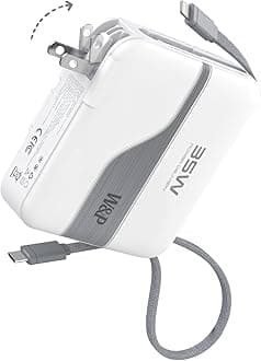 W&P Portable Charger Power Bank with Built in Cables & AC Wall Plug,35W Fast Charging,20000mAh External Battery Pack for iPhone 16/15/14/13/12 Pro, iPad, MacBook Air, Samsung (Travel Essential)