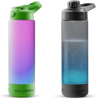 Aquaminder Smart Water Bottle with Hydration Reminder for Adult & kids with Easy Grip, Glows & Beep Feature Frosted Water Bottle 770 ml | Perfect for Gift, Gym,Office & Daily Use (Volga+Indus(Green))