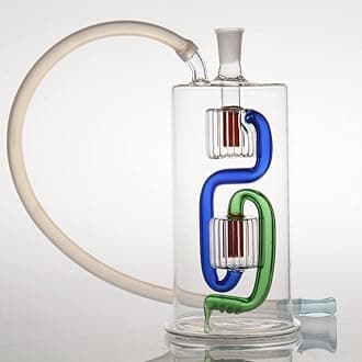 Small Bong 10mm Mini ice Bongs Portable Oil Burner Glass Bong Blue Water Pipe Bubbler Bong Small Oil Dab Rigs for Smoking Hookah Send Tobbaco Bowl 1x 10mm And Silicone Hose (Mini Bongs)