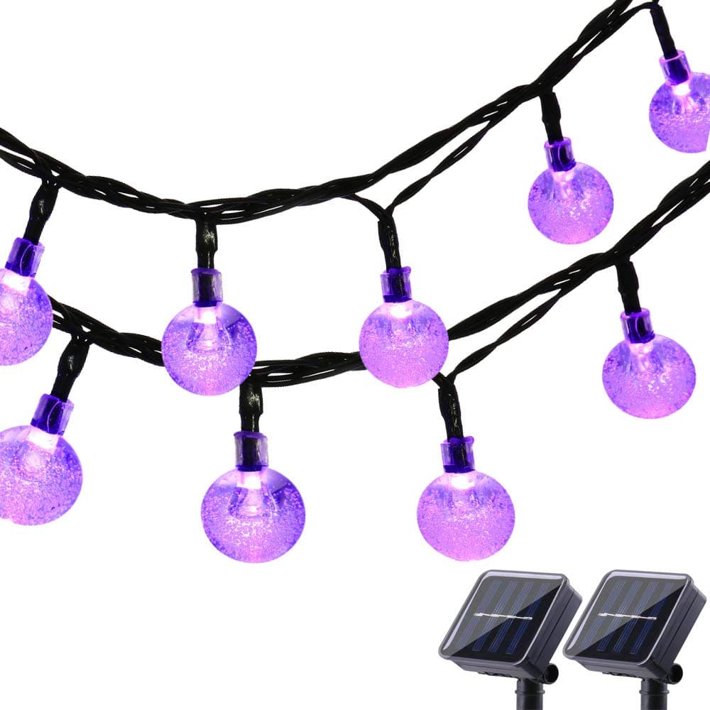 2 Pack 20ft 30 LED Crystal Ball Solar Halloween Lights