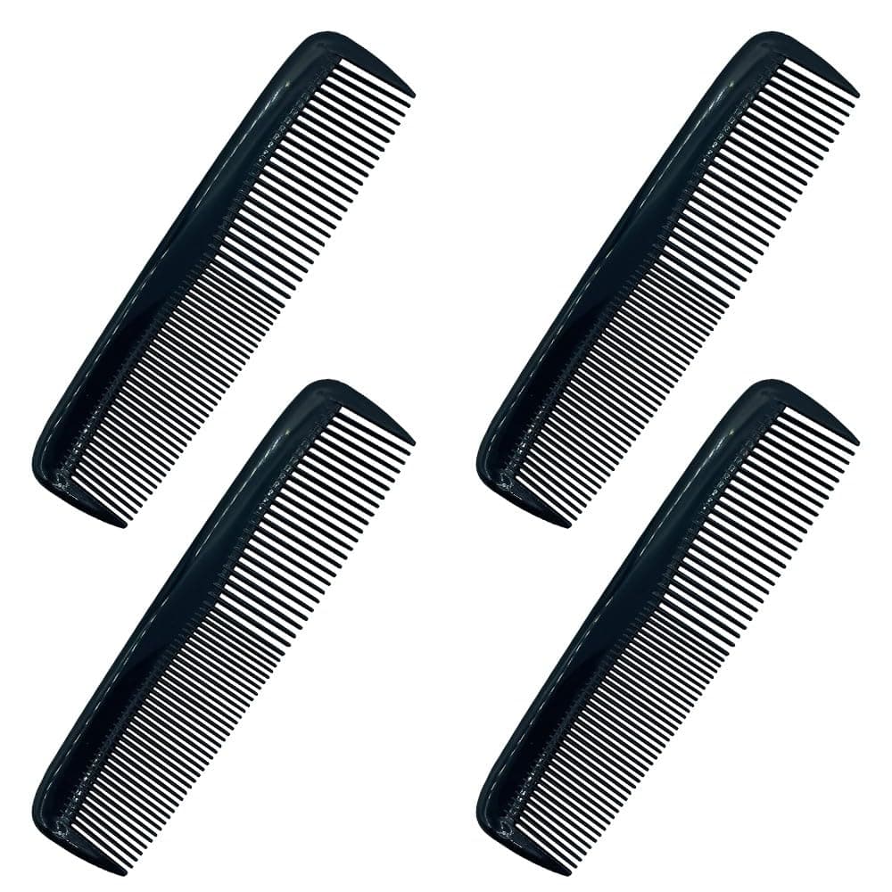 DAZISEN 4 Pieces Hair Combs - Plastic Pocket Combs Fine Dressing Comb Hair Cutting Comb Hairdressing Styling Combs for Women Men