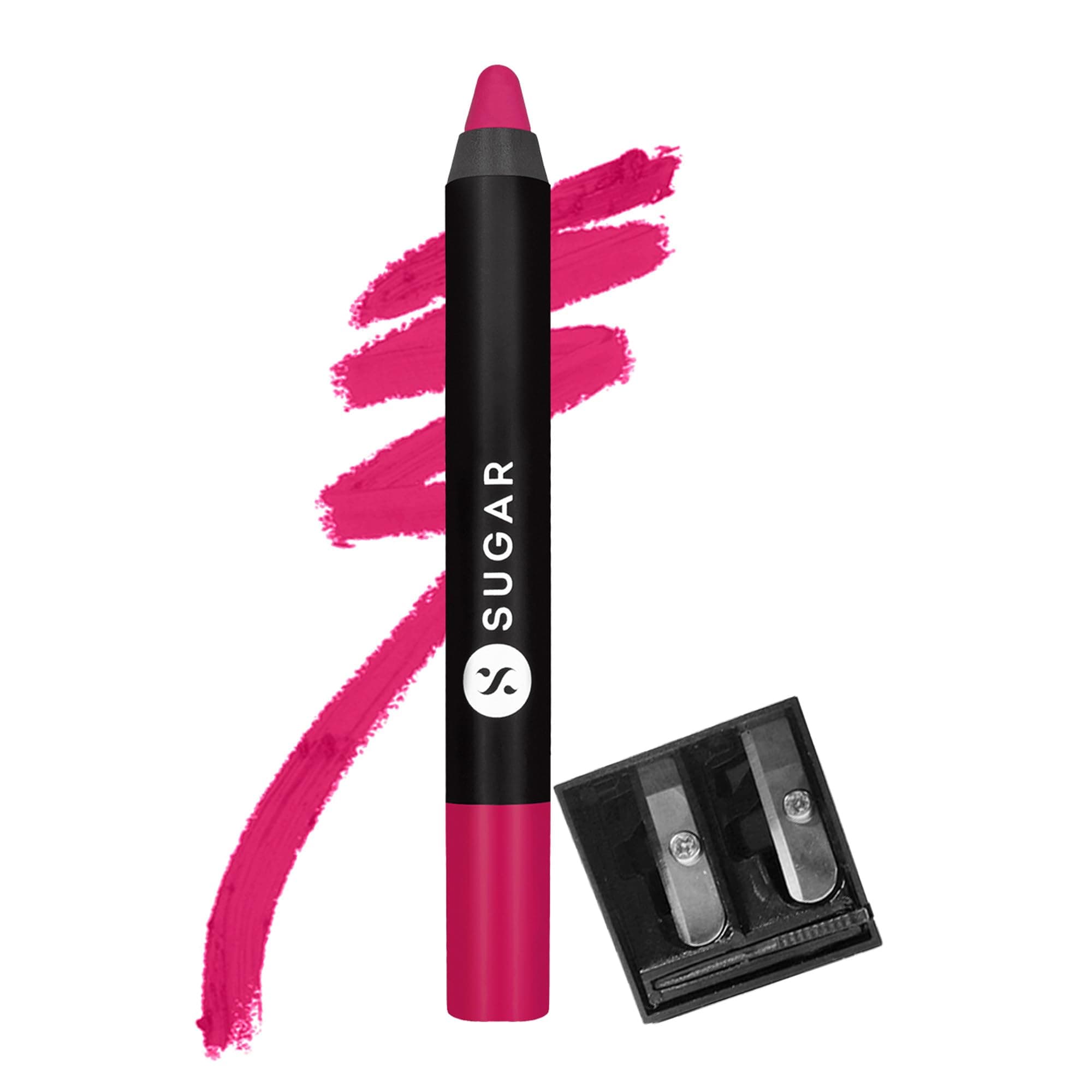 SUGAR Cosmetics Matte as Hell Crayon Lipsticks for Women Lasts Up To 8+ Hours Lip Crayon with Sharpener - 2.8 g (Pack of 1) 30 Lillian Rose