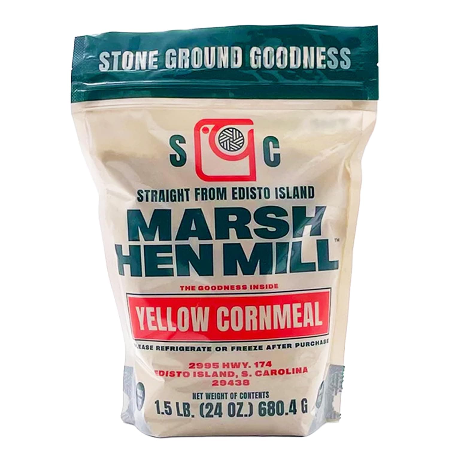 Marsh Hen Mill Stone Ground Yellow Cornmeal | Premium Heirloom Corn Flour | All Purpose Flour For Baking & Cooking | Consistent Results | Grown on Family Farm | Stone Ground Cornmeal | 24 Oz Pack