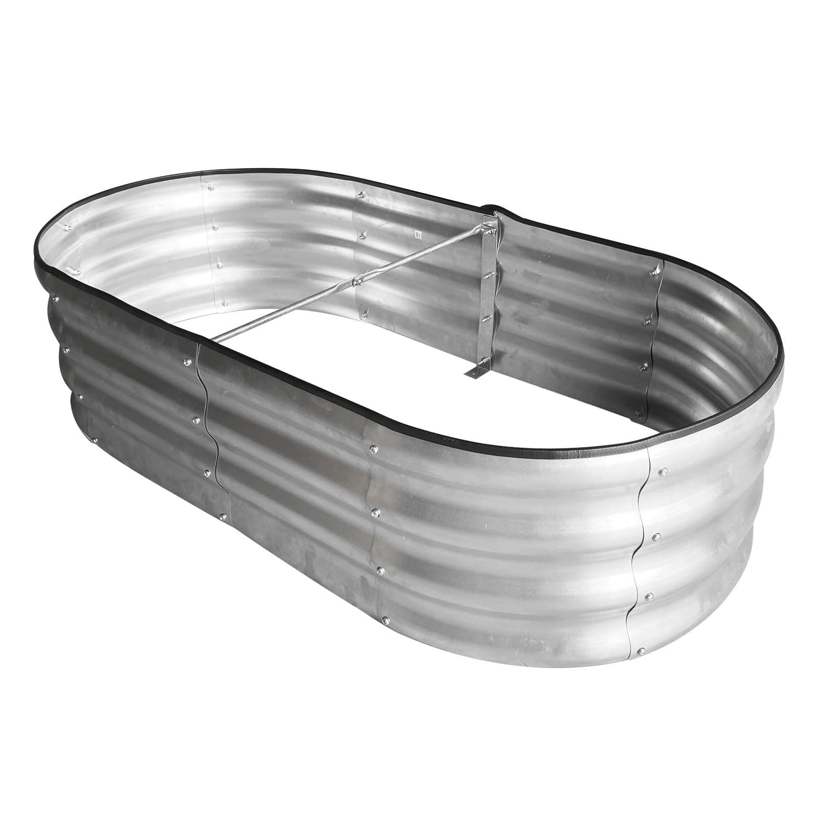 Raised Garden Bed Kit, Sliver Galvanized Raised Planter Box Outdoor for Vegetables, Large Bottomless Metal Raised Bed for Herb, Growing Fruits, Flower (4x2x1 ft)