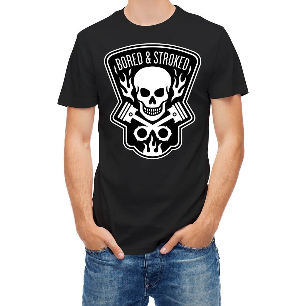 T shirt Bored And Stroked Skull Black L