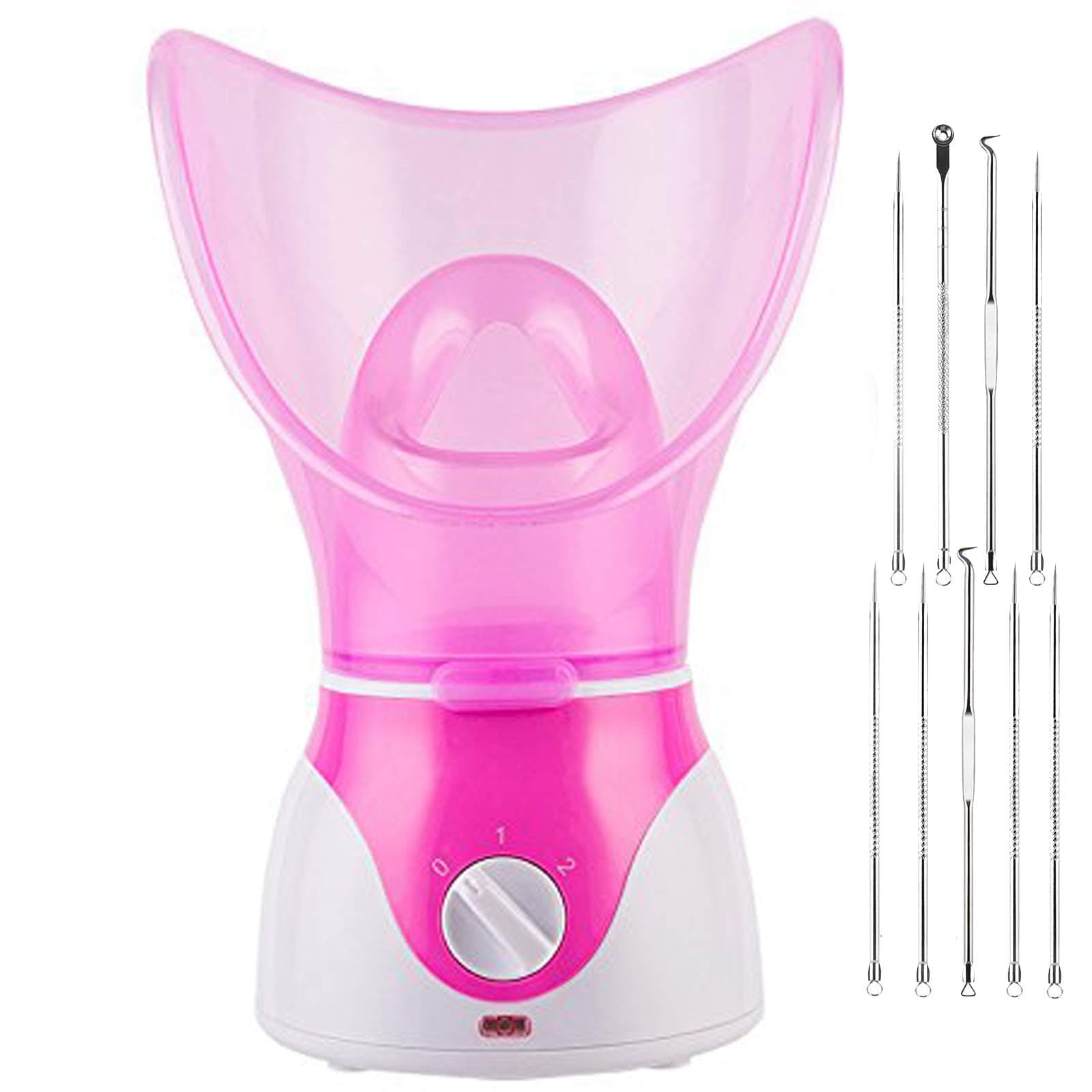 Lightton Spa Home Facial Steamer with Timer,Hot Mist Moisturizing Cleaning Pores Clearing Blackheads,Rejuvenate and Hydrate Your Skin for Youthful Complexion,Bonus 1 Piece 20ml Empty Bottle