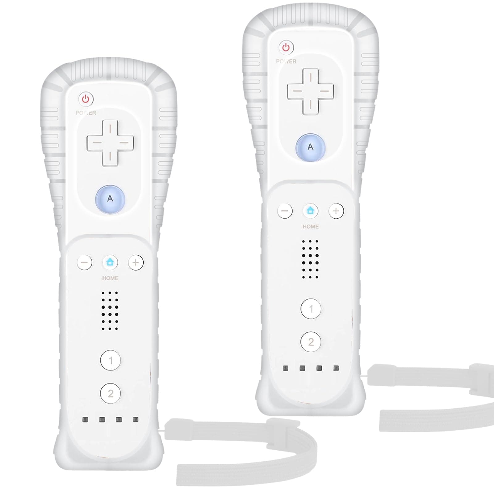 Yosikr Wii Controller 2 Pack, Wii Remote Controller with Silicone Case and Wrist Strap Compatible for Wii/Wii U (White and White)